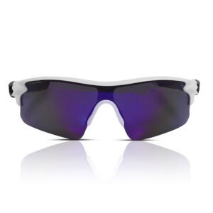 Sports Sunglasses (White Frame | Dark Blue Lens)