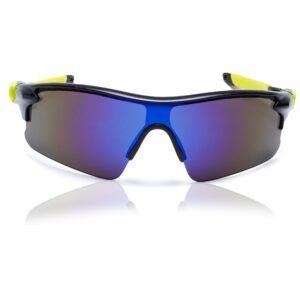 Play Black Yellow UV Protection Sports Sunglasses – Dual Color Stylish Frame for Men & Women