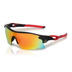 Black Red UV Protection Sports Sunglasses – Stylish Frame for Men & Women